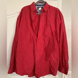 TwentyX by Wrangler Men's Red Plaid Button-Down Shirt